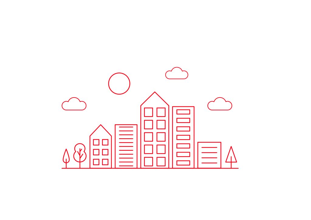 How to Create a Mono-Line Cityscape in Affinity Vector Studio. A Follow-Along Tutorial Using Simple Shapes & Clean Lines. Buildings 1024x724