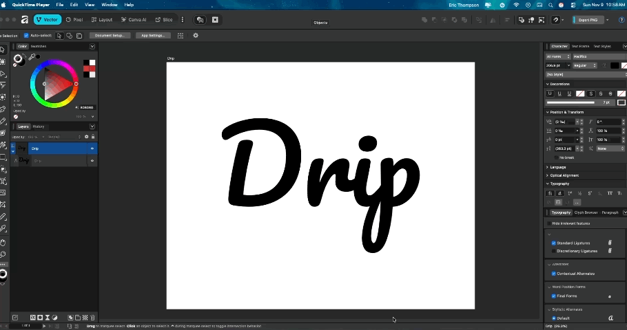 How To Create a Drip Effect in Affinity(Vector Studio) Drip Step 02 P2