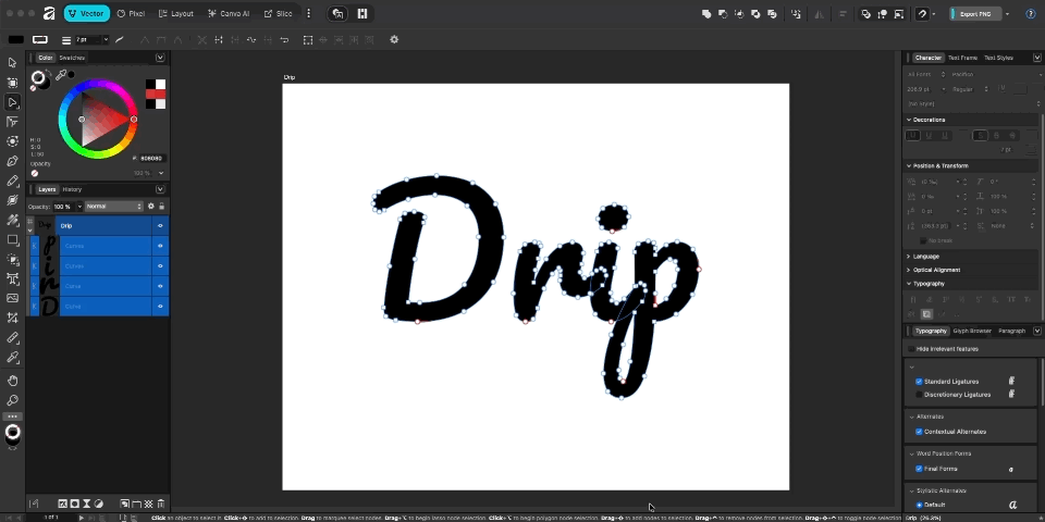 How To Create a Drip Effect in Affinity(Vector Studio) Drip Step 03 P3