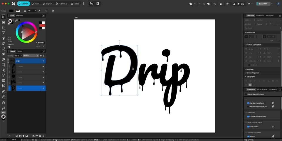 How To Create a Drip Effect in Affinity(Vector Studio) Drip Step 04 P2